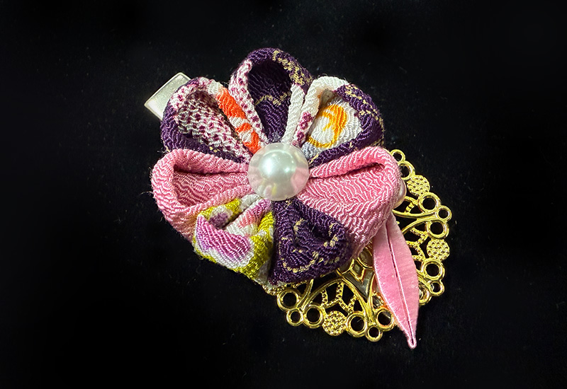 細工纏花單花髮夾